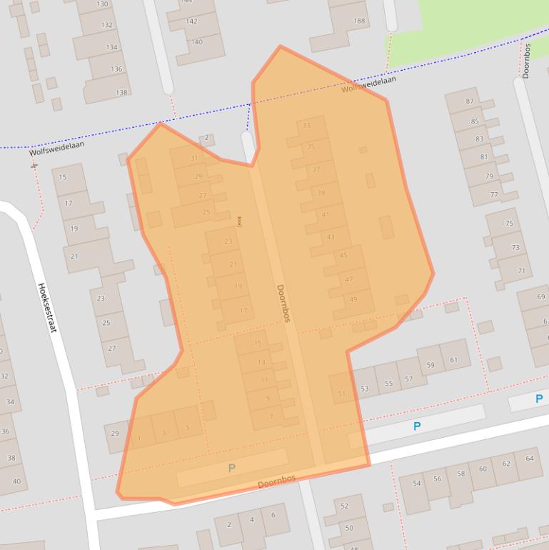 Kaart van postcodegebied 5121RT.