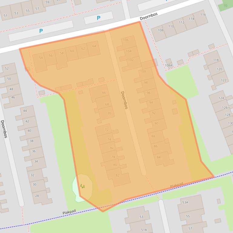 Kaart van postcodegebied 5121RX.