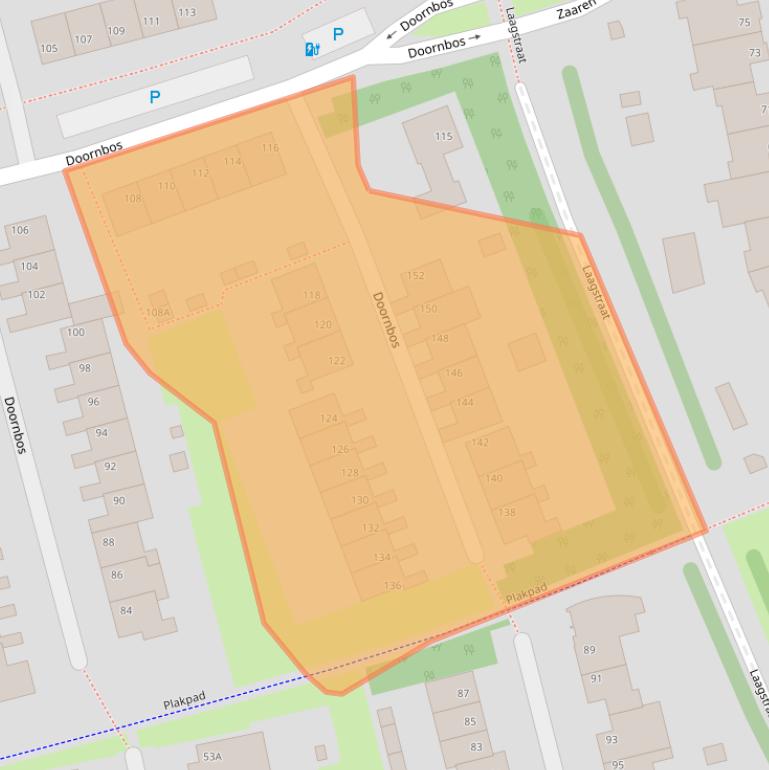 Kaart van postcodegebied 5121RZ.