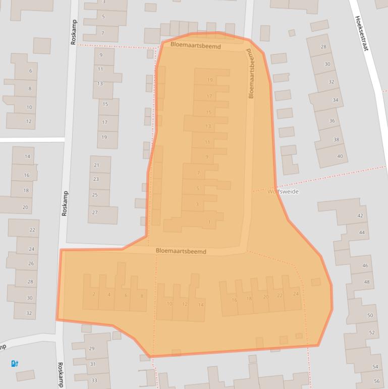Kaart van postcodegebied 5121SW.