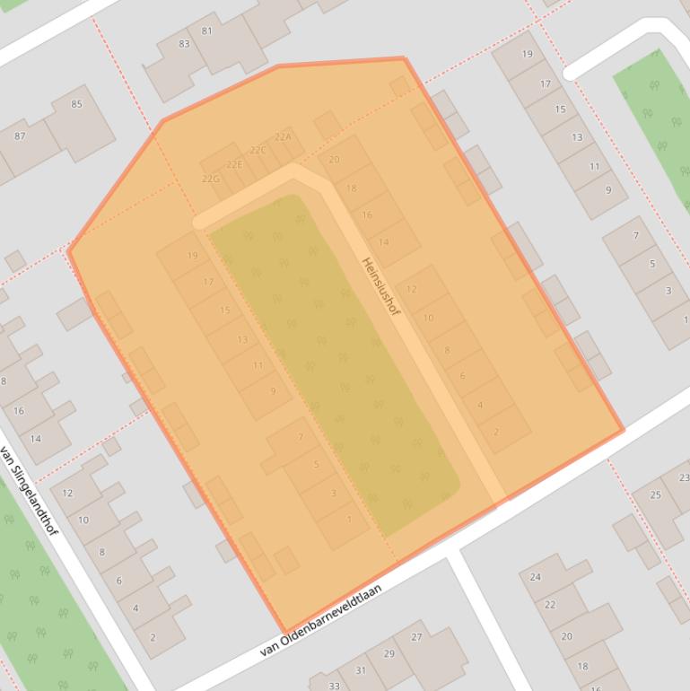 Kaart van postcodegebied 5121TB.