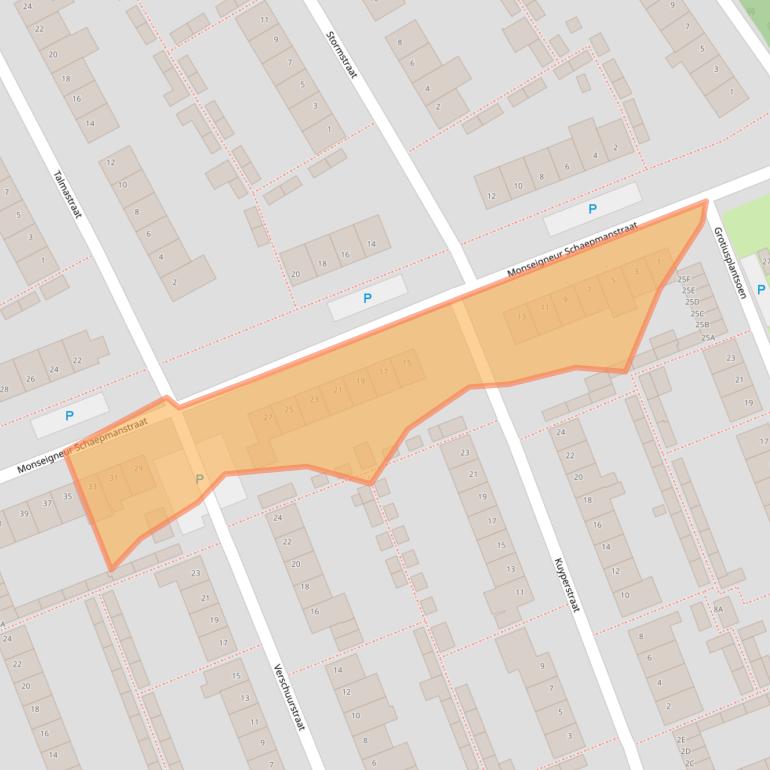 Kaart van postcodegebied 5121TK.