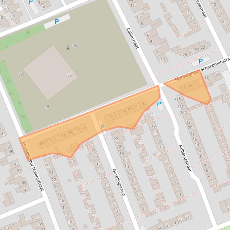 Kaart van postcodegebied 5121TL.