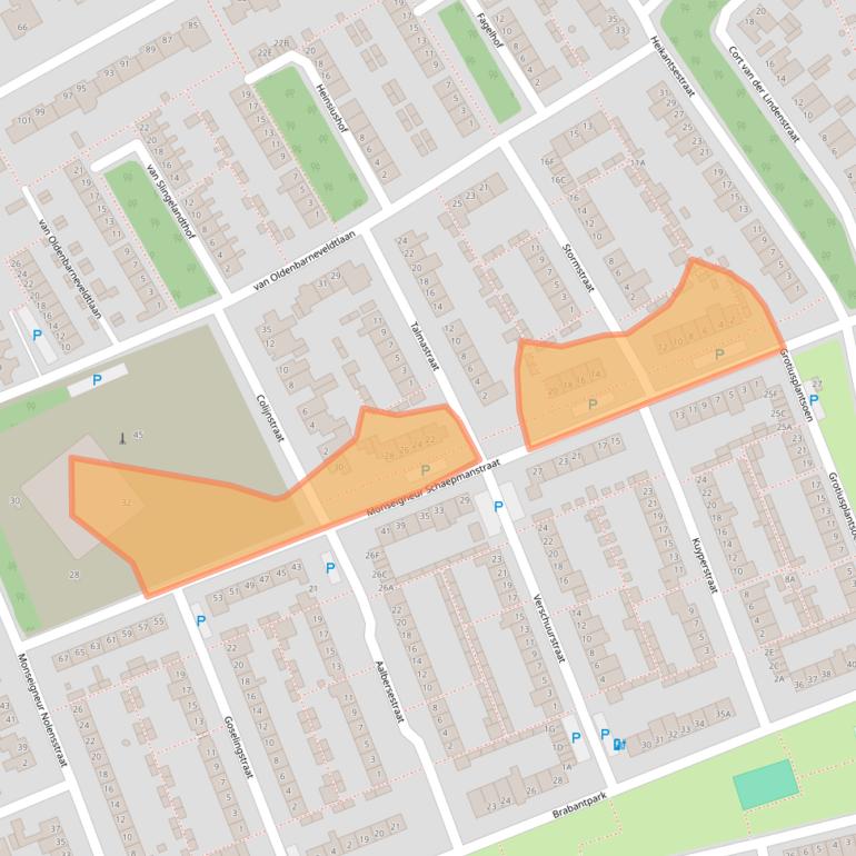 Kaart van postcodegebied 5121TM.