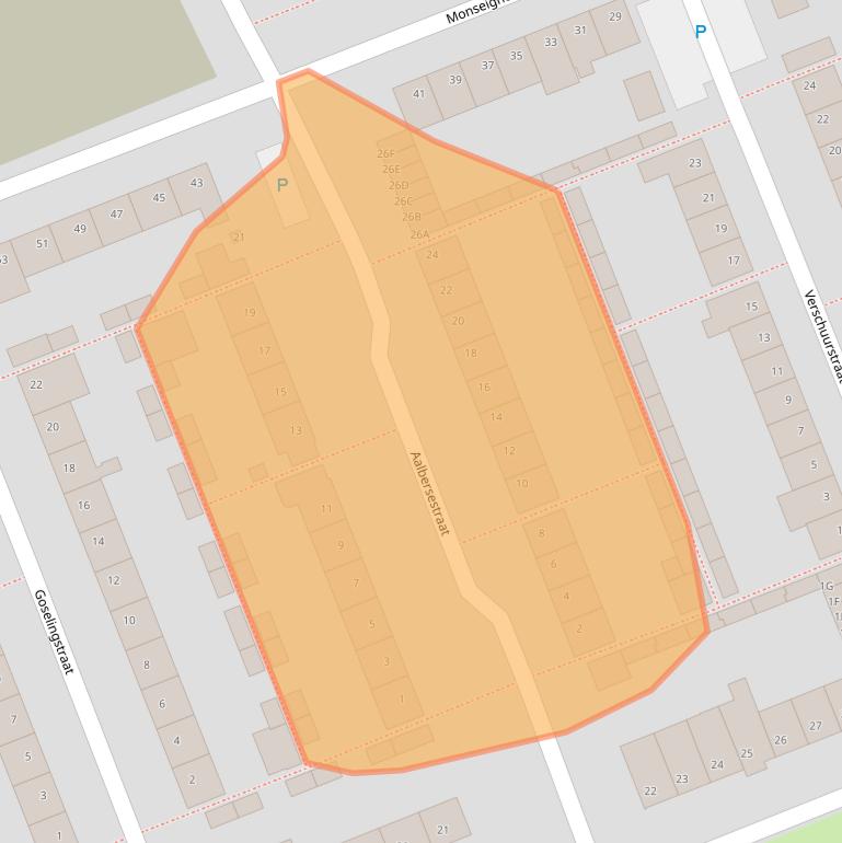 Kaart van postcodegebied 5121VB.