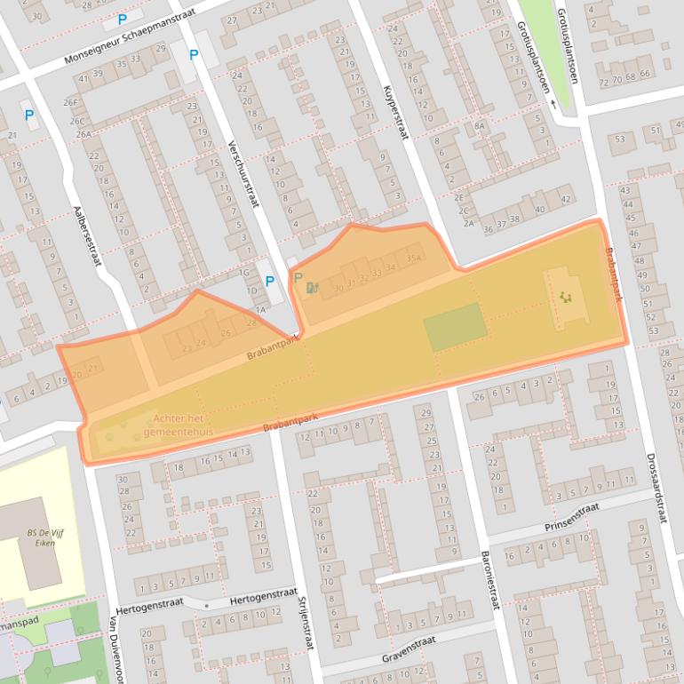 Kaart van postcodegebied 5121VE.