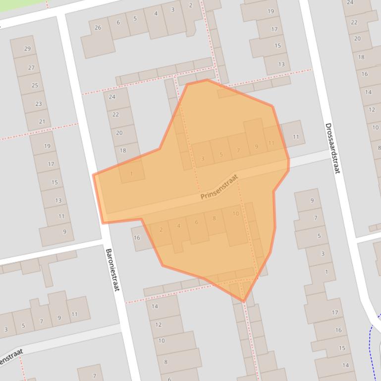 Kaart van postcodegebied 5121VJ.