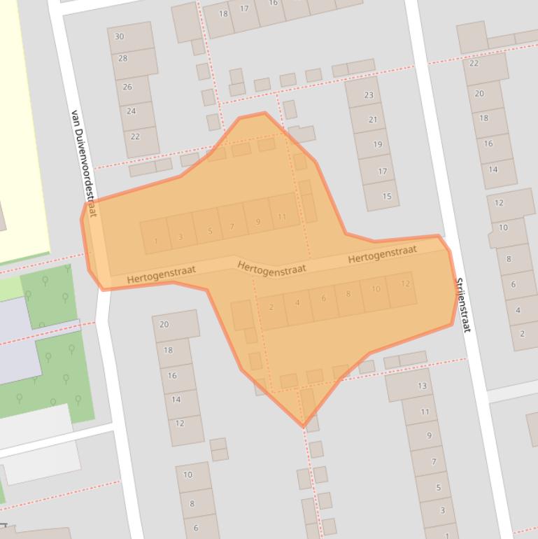 Kaart van postcodegebied 5121VP.