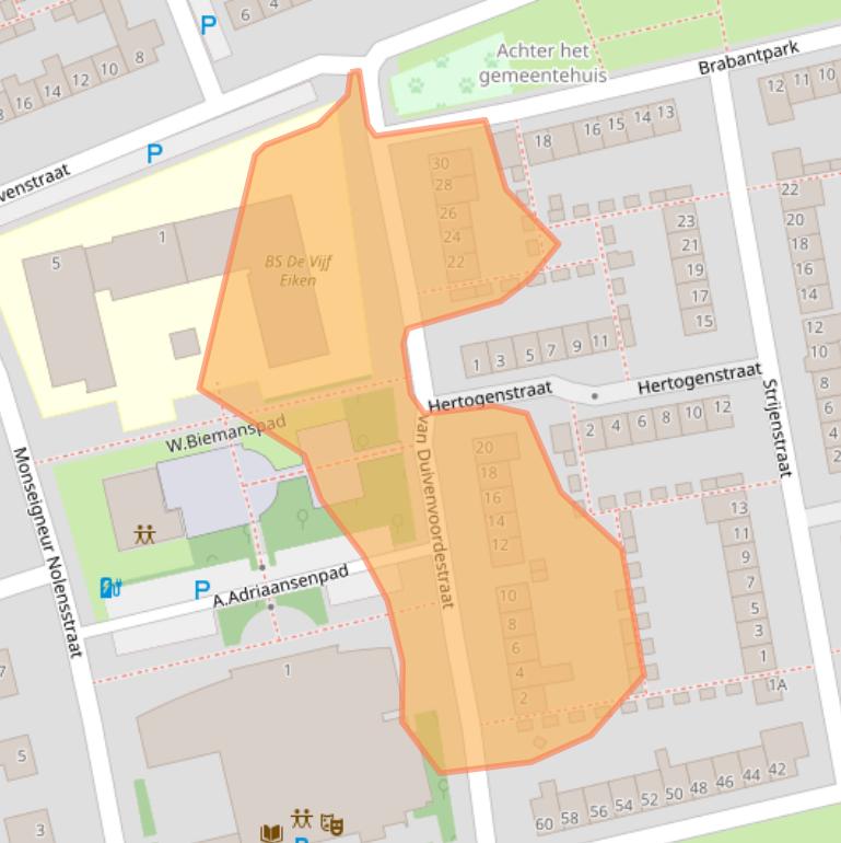 Kaart van postcodegebied 5121VR.