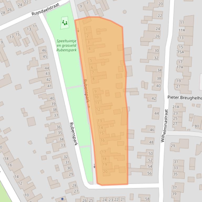 Kaart van postcodegebied 5121WN.