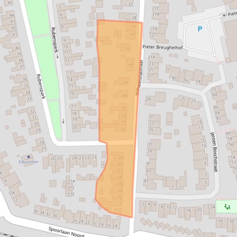 Kaart van postcodegebied 5121WT.