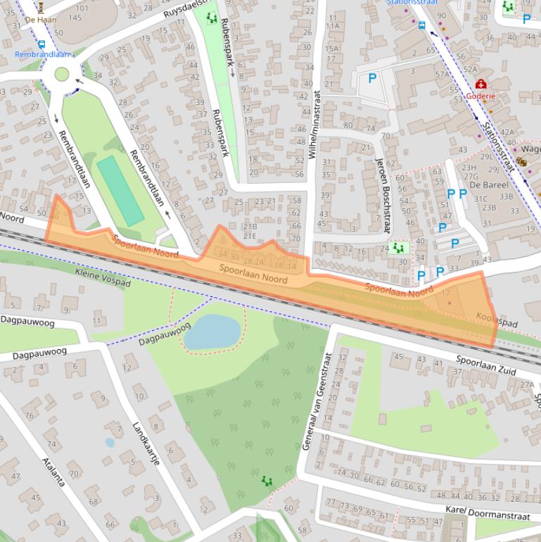 Kaart van postcodegebied 5121WV.
