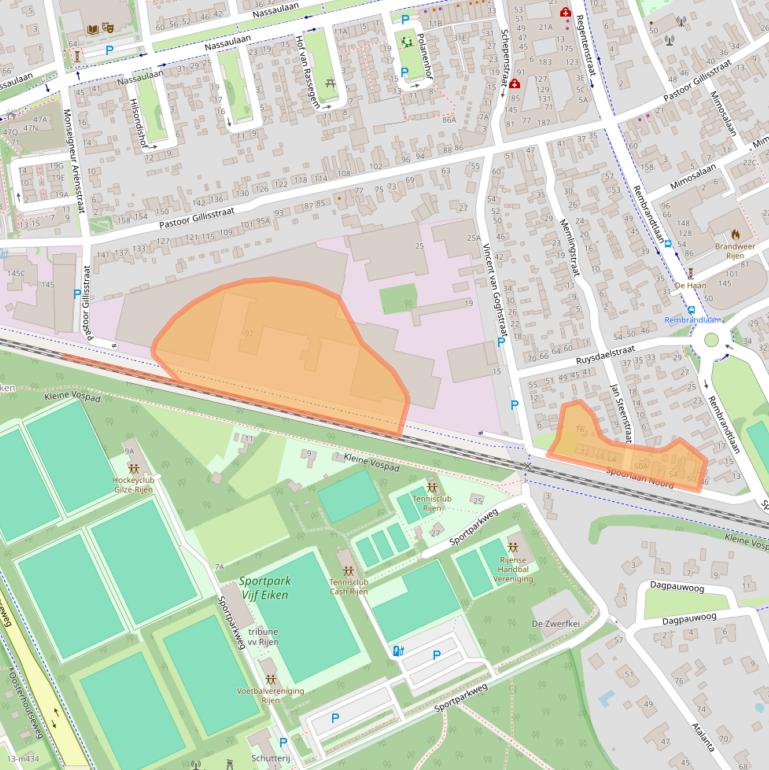 Kaart van postcodegebied 5121WX.