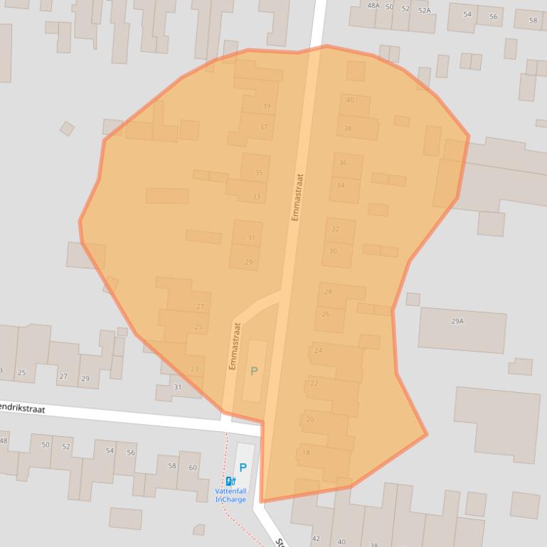 Kaart van postcodegebied 5121XA.