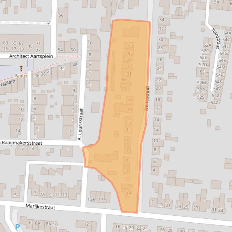 Kaart van postcodegebied 5121XD.