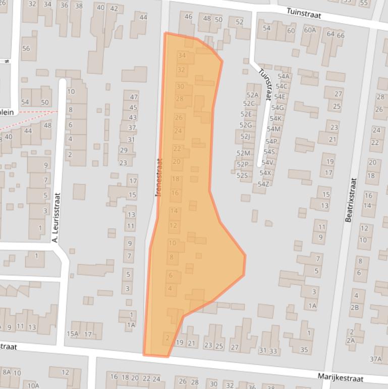 Kaart van postcodegebied 5121XE.
