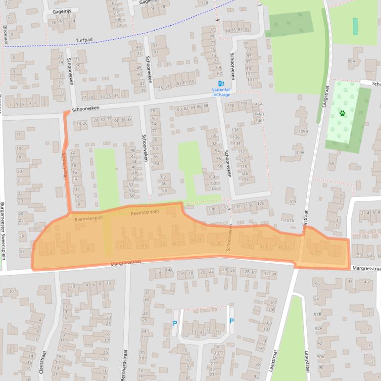 Kaart van postcodegebied 5121XL.