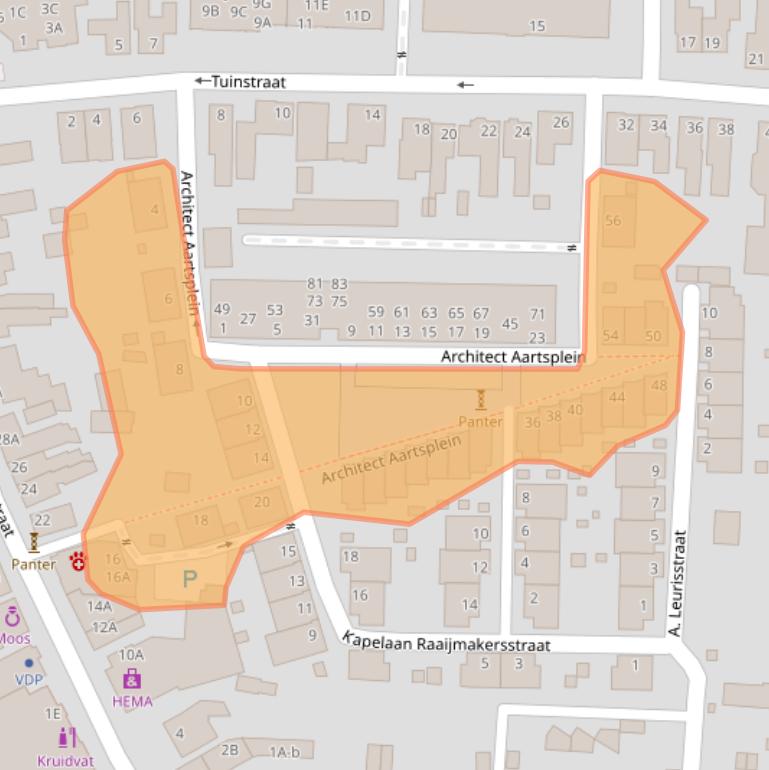 Kaart van postcodegebied 5121XZ.