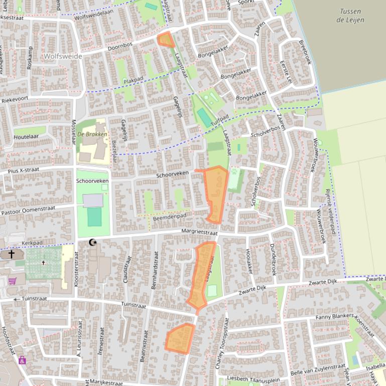 Kaart van postcodegebied 5121ZE.