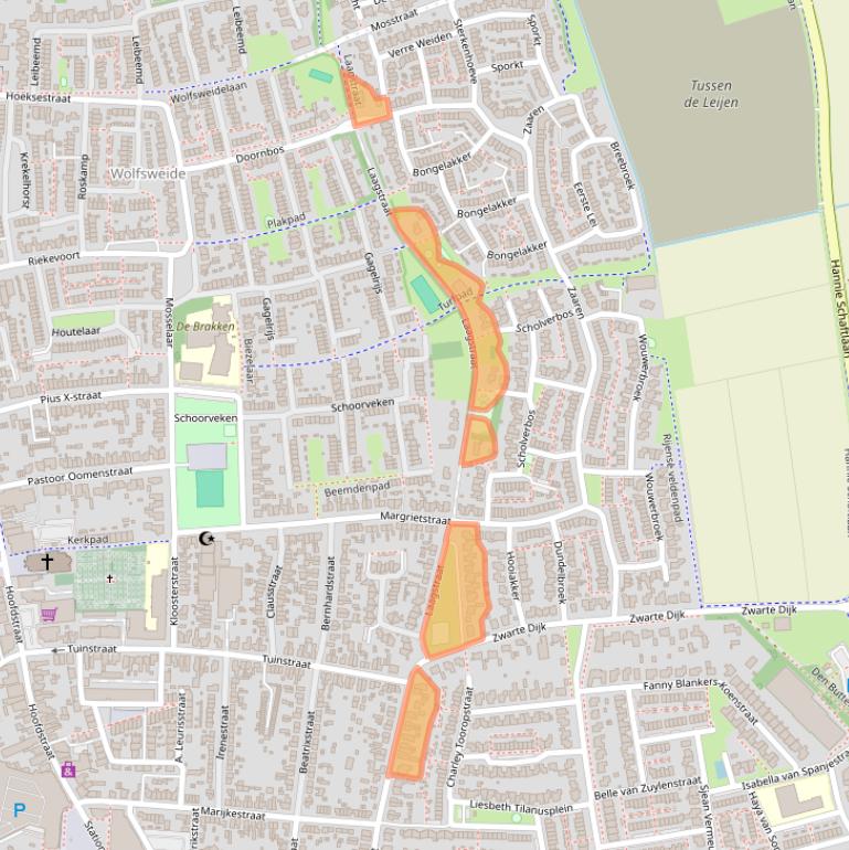 Kaart van postcodegebied 5121ZH.