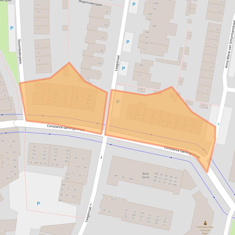 Kaart van postcodegebied 5121ZP.