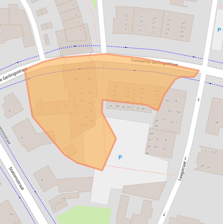 Kaart van postcodegebied 5121ZR.
