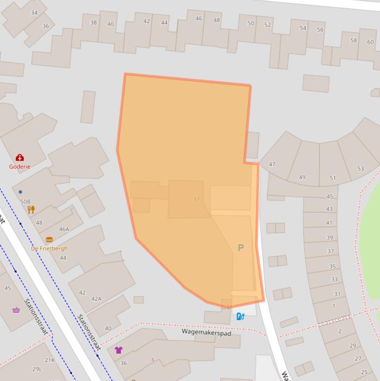 Kaart van postcodegebied 5121ZW.