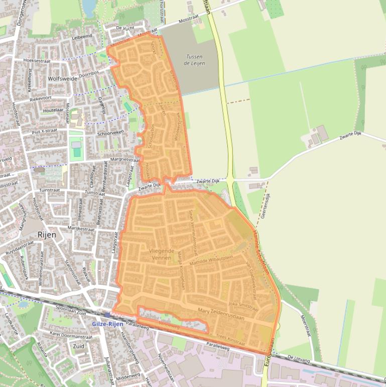 Kaart van postcodegebied 5122.