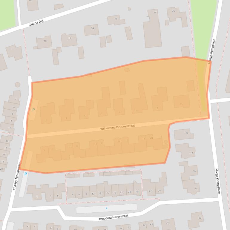 Kaart van postcodegebied 5122BC.