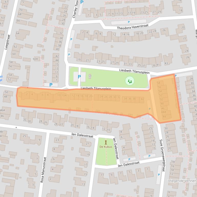 Kaart van postcodegebied 5122BJ.