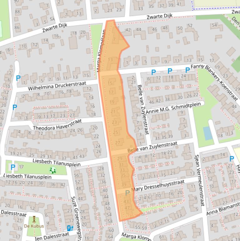 Kaart van postcodegebied 5122BN.