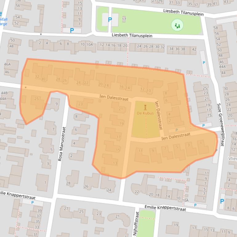 Kaart van postcodegebied 5122BX.