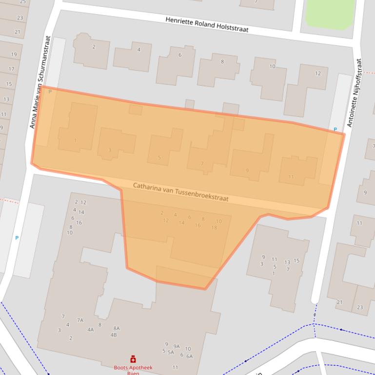 Kaart van postcodegebied 5122CS.