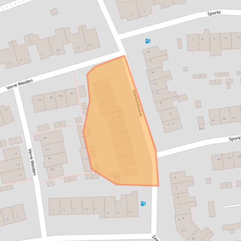 Kaart van postcodegebied 5122HB.