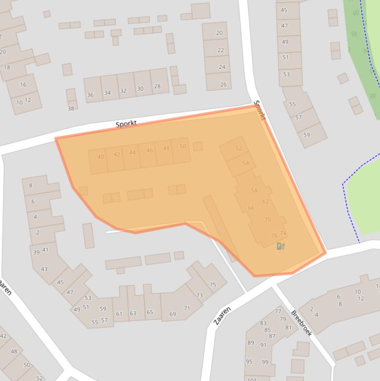 Kaart van postcodegebied 5122HL.