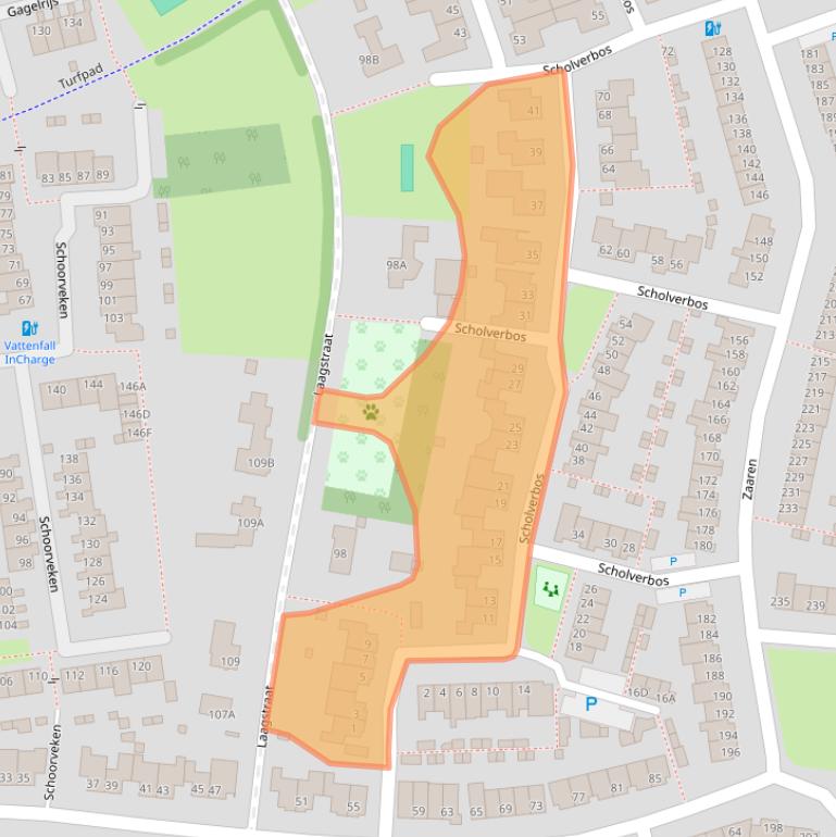 Kaart van postcodegebied 5122HN.