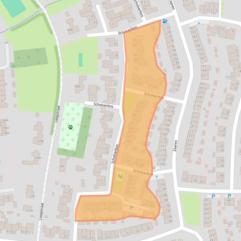 Kaart van postcodegebied 5122HP.