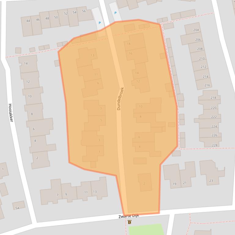 Kaart van postcodegebied 5122HW.
