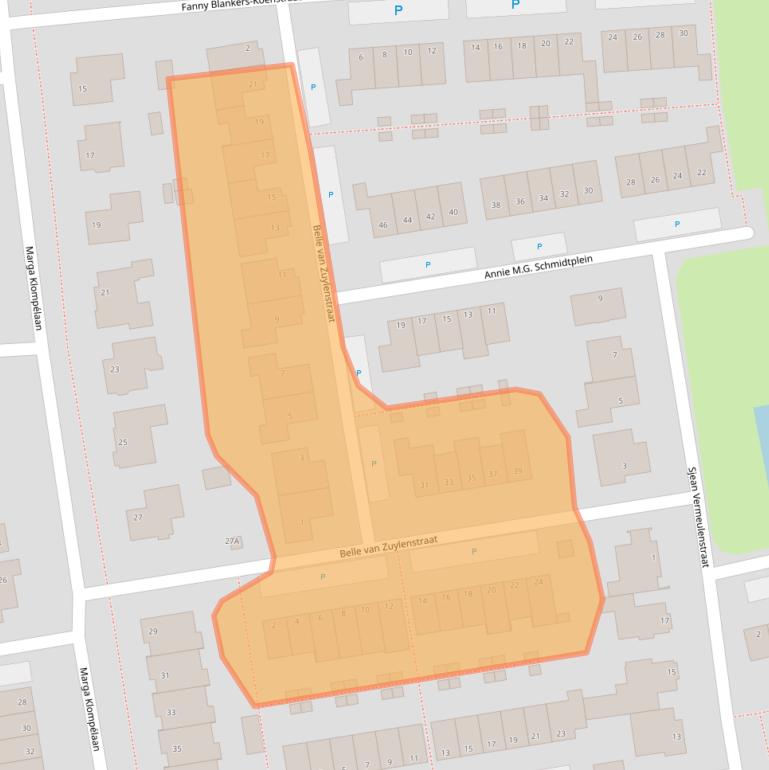 Kaart van postcodegebied 5122LG.