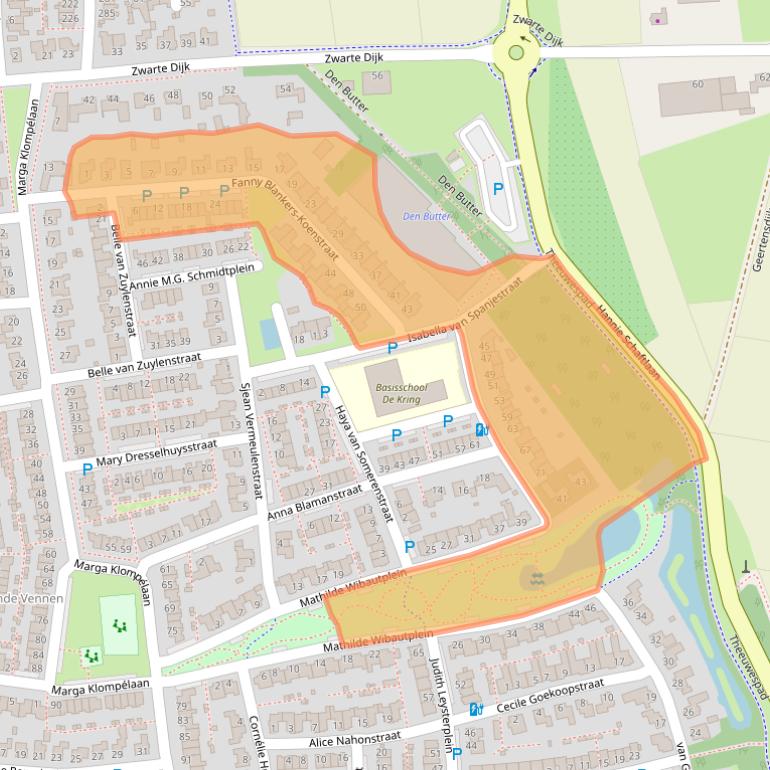 Kaart van postcodegebied 5122LJ.