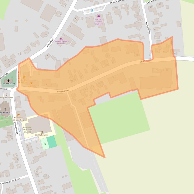 Kaart van postcodegebied 5124NJ.