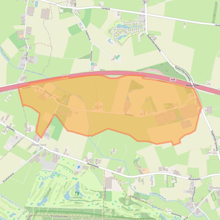Kaart van postcodegebied 5124RB.