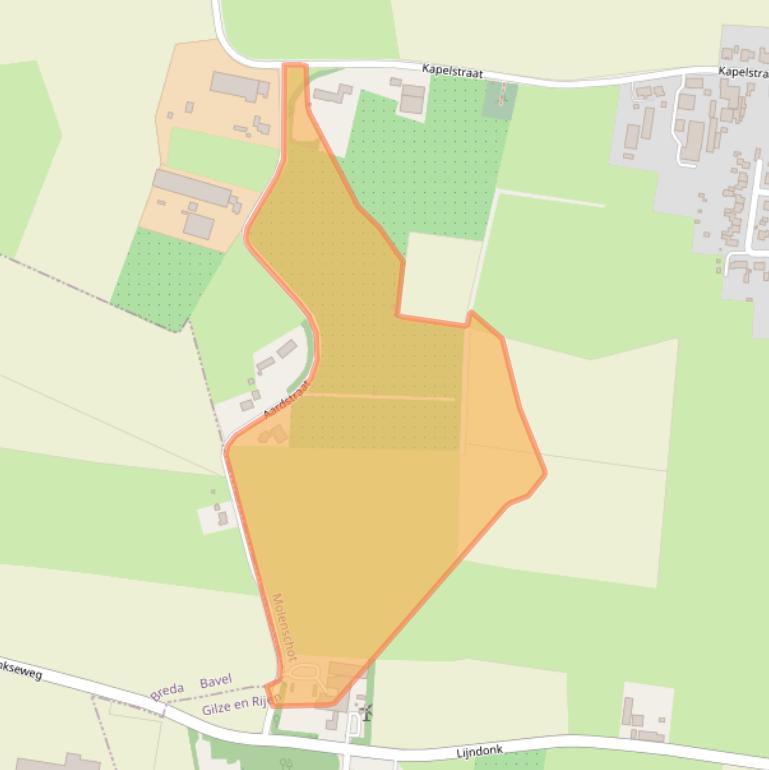 Kaart van postcodegebied 5124RW.