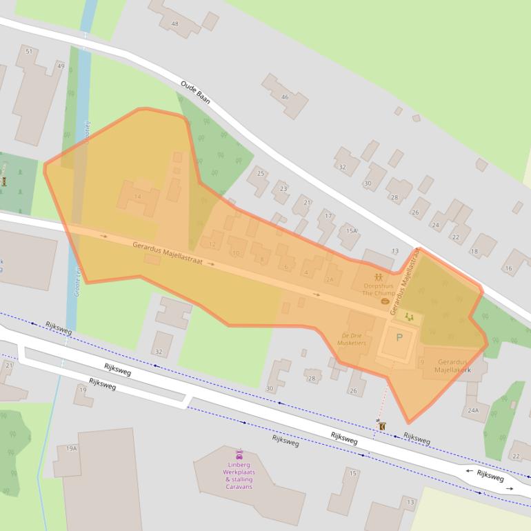 Kaart van postcodegebied 5125NL.