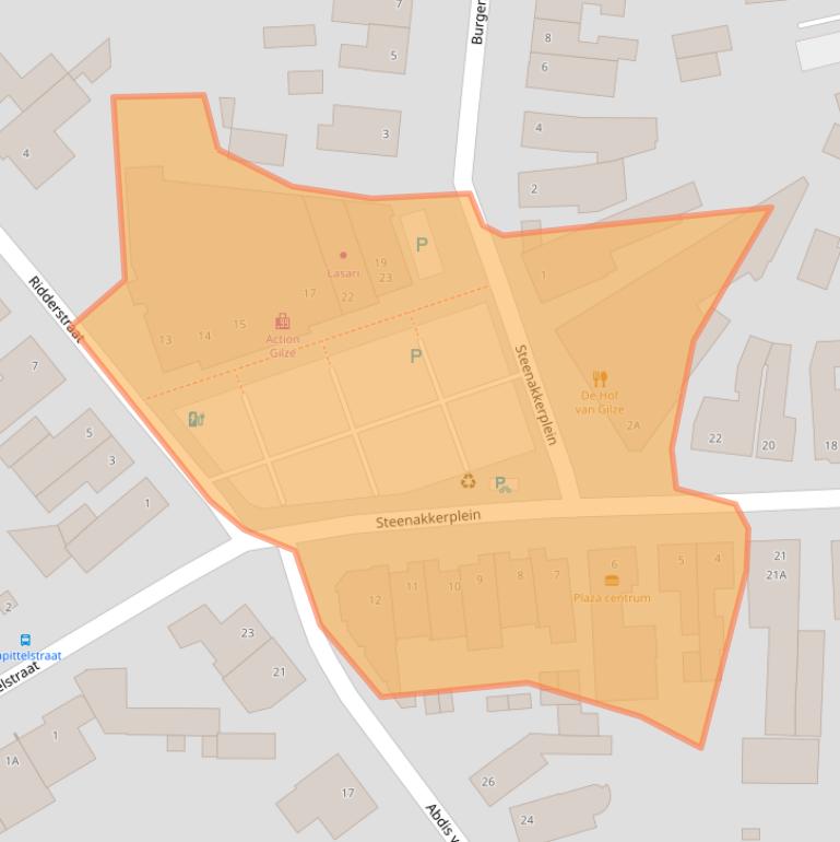 Kaart van postcodegebied 5126AW.