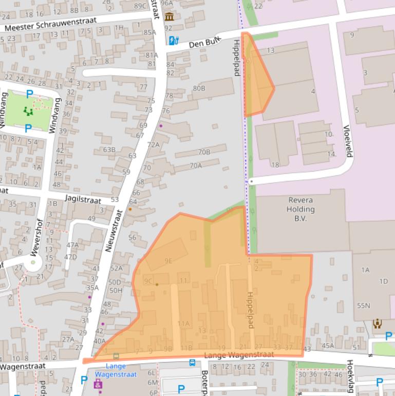 Kaart van postcodegebied 5126BA.