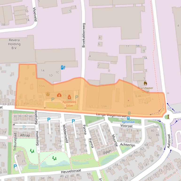 Kaart van postcodegebied 5126BB.