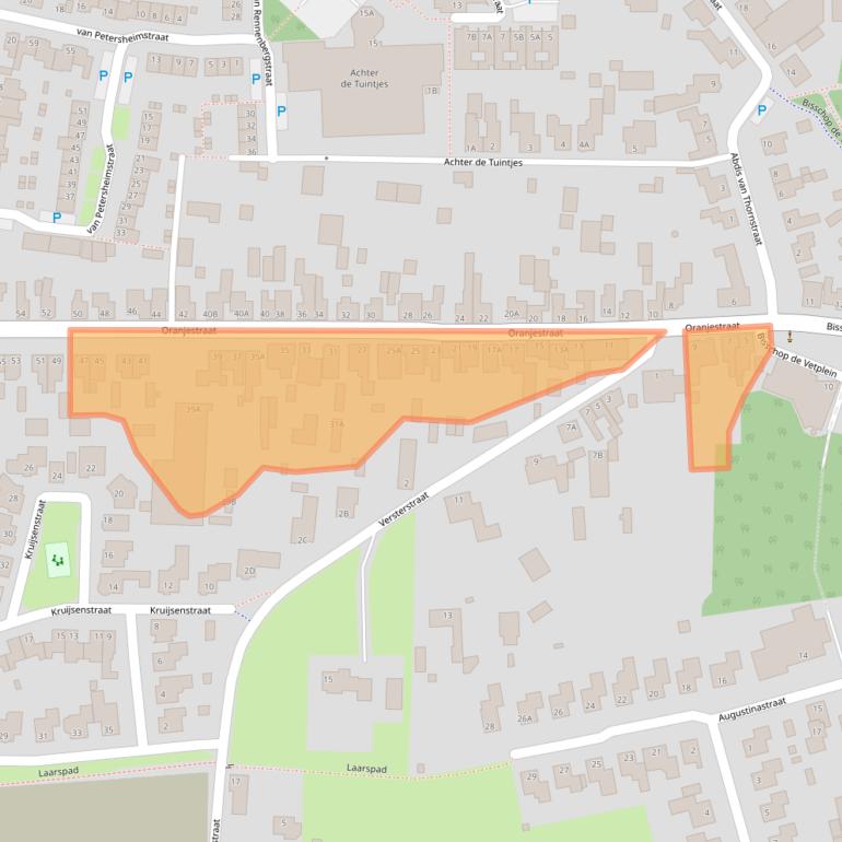 Kaart van postcodegebied 5126BL.