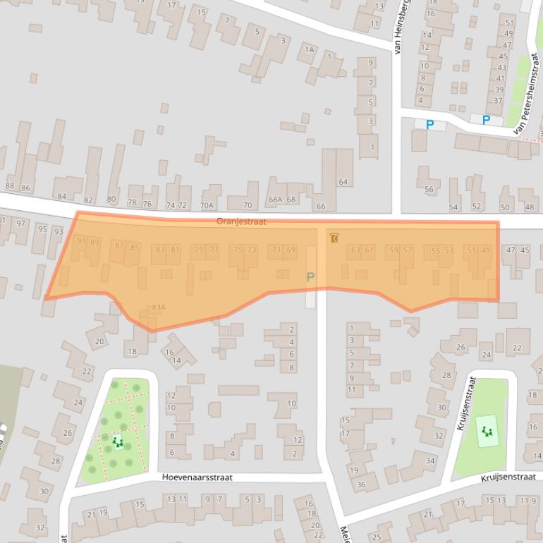 Kaart van postcodegebied 5126BM.