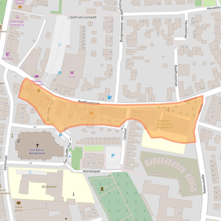 Kaart van postcodegebied 5126CK.